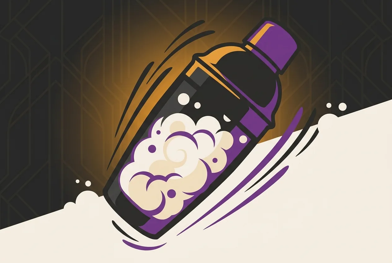 Flat vector illustration of a two-stage dry shake building foam on a sour